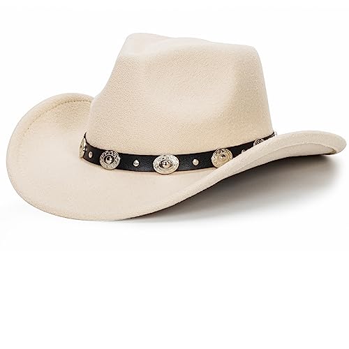Western Outback Felt Cowboy Hat for Women Cowgirls Fedora Gus Hat Rodeo 22\"-22.75\" fit for M/L - Thumbnail 3