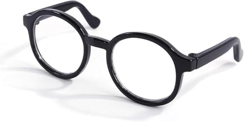 Nerd Glasses, Black Pet Dog Cute Glasses Clear Lens Retro Glasses Photo Props Transparent Cat Sun Glasses for Small Dogs Cats Cosplay Costume