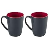 kunststoff tasse mit namen ✅ MELAMIN TASSEN-SET: mit Henkel - rot-schwarz