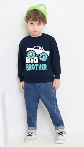 Camiseta Big Brother para bebês meninos Big Bro Announcement camiseta estampada gola redonda manga c