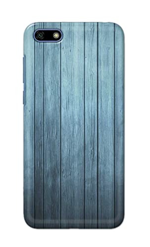 Image of Printed Hard Back Cover Case for Honor 7S | Huawei Y5 2018 | Huawei Y5 Prime 2018 Back Cover (Wooden Blue) -1302