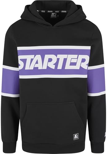 Sweat-shirt à capuche homme Starter Black Label finition premium Across Stripe St408