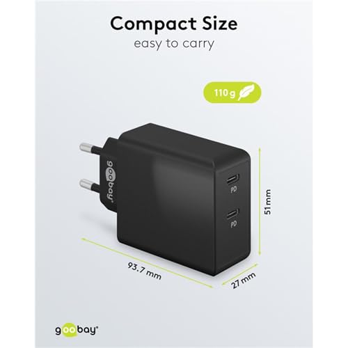 Goobay 61757 - Caricatore USB-C A Doppia Porta, 36 W, Pd/Universale Usb, Adattatore, Spina Di Ricarica, Per Samsung S22, Iphone/Presa Di Ricarica Rapida, Colore: Nero - 4