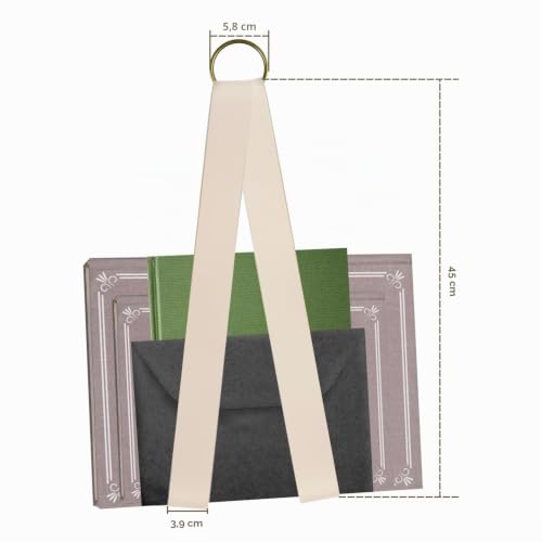 momgyaamz Porte Document Mural, Organisateur Mural pour Documents, Magazines et Dépliants, Rangement Suspendu, Porte Revue en Cuir, Porte Brochure Mural, trieur murale Beige, 1 Pièce – vue 2