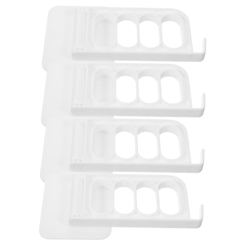 AKOOSY 4 Piezas Soporte Plegable Adhesivo para Secado de Ropa de Pared Plástico Ligero con Diseño Multiperforado Alta Capacidad de Carga de Unidades Blancas para Organización y