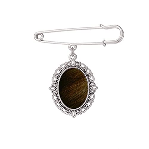 Broche à cheveux raides marron foncé taille M accessoire robe châle