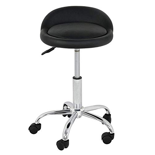 F2C Black Hydraulic Massage and Salon Stool Office Swivel Chair Stool with Backrest