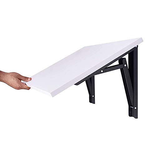 Image of Compal Wood Wall Mounted Laptop Table, Folding Kitchen & Dining Desk, Home Office Workstation (18.5 inchX31.5 inch White)