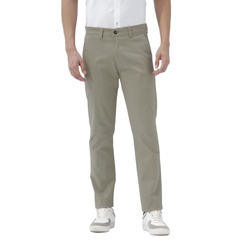 Image of BASICS Premium Cotton Stretch Formal Trousers for Men | Office Pants