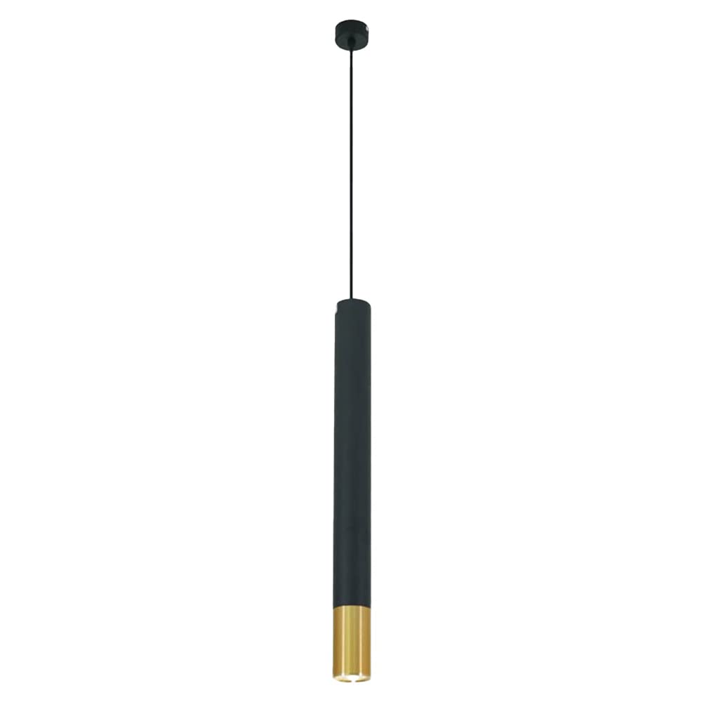 Lustre en métal long tube fini mat suspension haut de gamme cylindrique LED lumière chaude