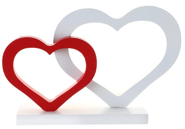 Santex mariage Centre de Table Plein Coeurs Blanc/Rouge 20,5 cm