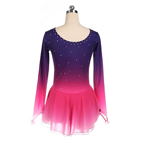 Meisjes Kunstschaatsen Jurk, Lange Mouwen Met Diamant Lyrische Dans Kostuum Gymnastiek Maillots FiveShops - Image 4