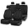 FH Group Car Seat Covers Unique Flat Cloth Full Set Automotive Seat Covers Front Set and Rear Solid Bench Black Seat Covers w