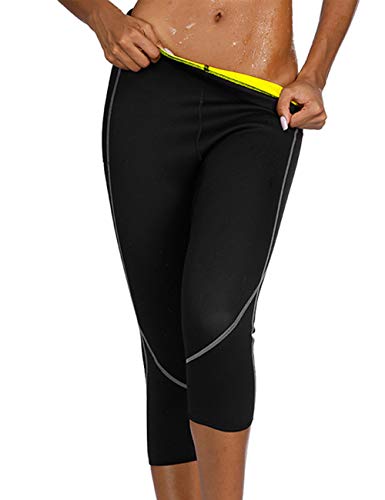 JOYMODE Women Neoprene Sauna Pants Weight Loss Hot Sweat Leggings with Zipper Pockets
