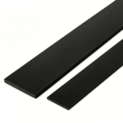 RISHORI 2 pcs Black ABS Plastic Flat Bar, 500mmx50mm Thick 10-30mm, Black ABS Rectangular Strip for DIY Projects and Industrial,500x50x10mm