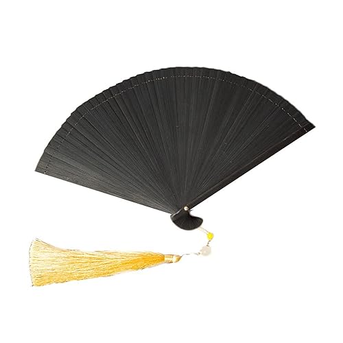 Ventiladores de mano, estilo chino todo bambú portátil plegable ventilador, retro fiestas en el jardín apoyos al aire libre bodas verano ventilador