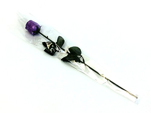 Valentine Gift Purple Foiled Belgian Milk Chocolate Color Splash Long Stem Rose Bouquet - Pack Of 20 #TOP4