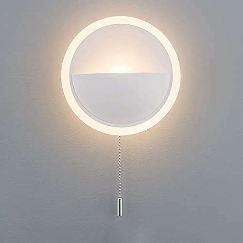 Aplique de pared de dormitorio circular LED moderno con regulador e interruptor de tiro 2