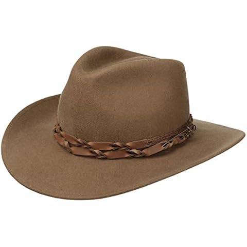 Stetson Sombrero de Lana Kestoca Oeste Mujer/Hombre - Western Fieltro Outdoor con Banda Piel Cover