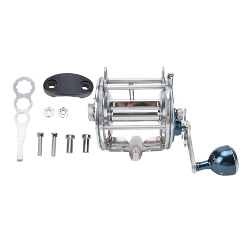 Moulinet de pêche baitcasting rond en métal bleu spécial eau salée