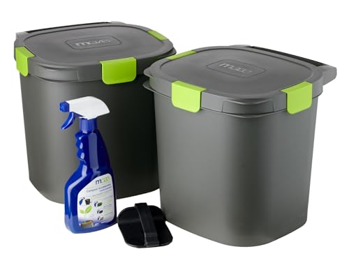 Maze Twin Pack Bokashi Bin with Spray