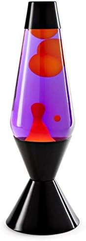 Lava 16.3" Purple Liquid Orange Wax Lamp, 52 oz. Black Base & Cap Motion Light