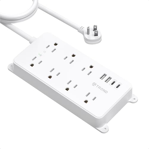 Image of TROND Surge Protector Power Strip 10ft, ETL Listed, White