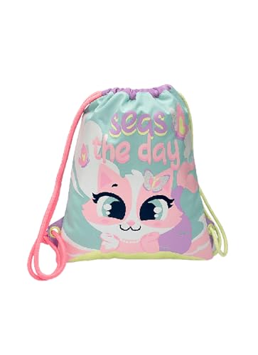 PUKET - MOCHILA INFANTIL PUKET SAQUINHO Gata Sereia Verde Água