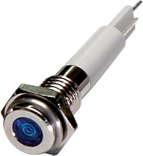 H06F-03B, High Intensity LED Indicator, 6mm Panel Hole, Flat Head Type, Blue, 3V DC