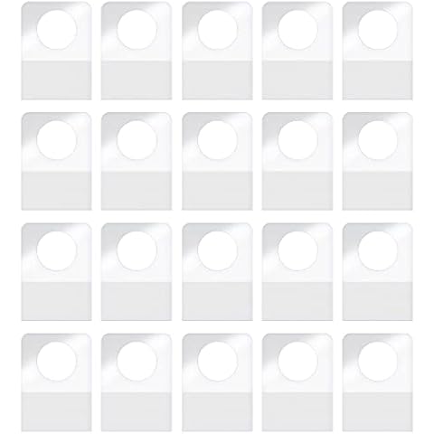 AIEX 7/8" X 1-1/4" Hang Tabs Round Hole, 300pcs Clear Sticky Hanging Tabs for Products Hanging Tabs with Adhesive Ultra Strong Adhesive Display Tags for Sale Items Store Retail Display Cover