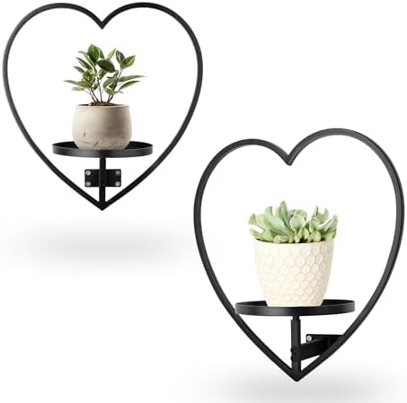 Wall Plant Holder Heart Shape Metal Hanging Planters Framed Plant...