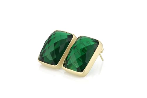 Boucles d'oreilles rectangulaires vertes idéales pour vos soirées
