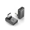 Silkland USB C 90 Degree Right Angle Adapter 2 Pack, [8K 60Hz, 240W 40Gbps] Male to Female Adapter Extender Compatible Thunderbolt 4 for Steam Deck, ROG Ally, MacBook, Switch 2, iPhone 17/16, Quest 3