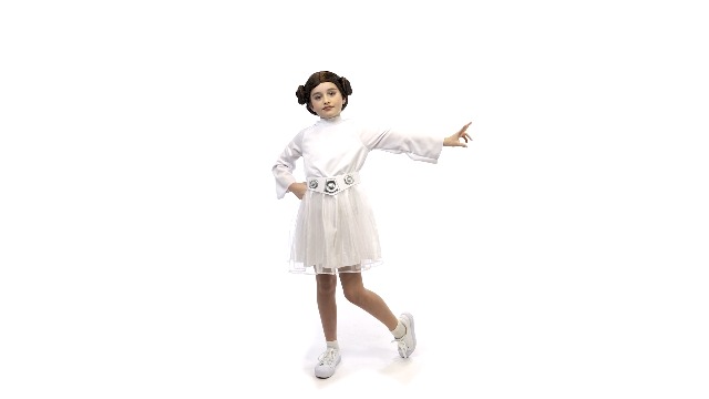 Disfraz juvenil Princesa Leia Star Wars con peluca y cinturón miniatura 7