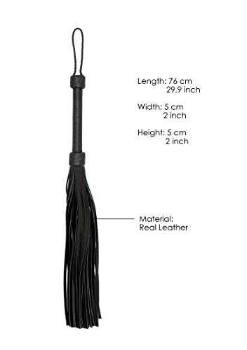 Shots Ouch! Pain - Heavy Leather Tail Flogger - Black - Afbeelding 5