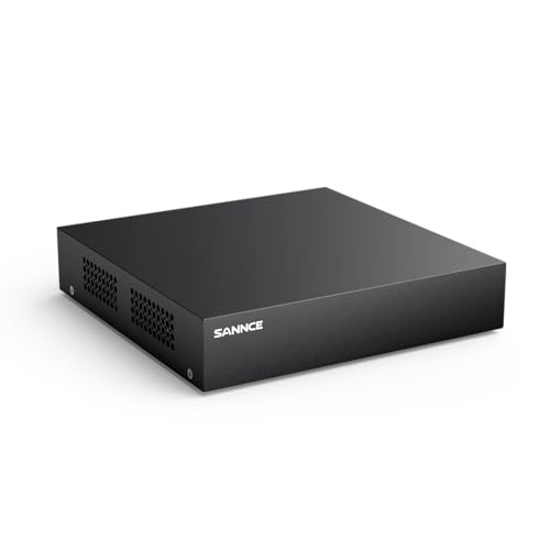 SANNCE DVR 8CH 1080P Full HD 5 en 1 Grabadora de vídeo digital híbrida compatible con cámaras de seguridad IP analógicas TVI AHD CVI CVBS para vigilancia de seguridad 24/7, sin disco duro