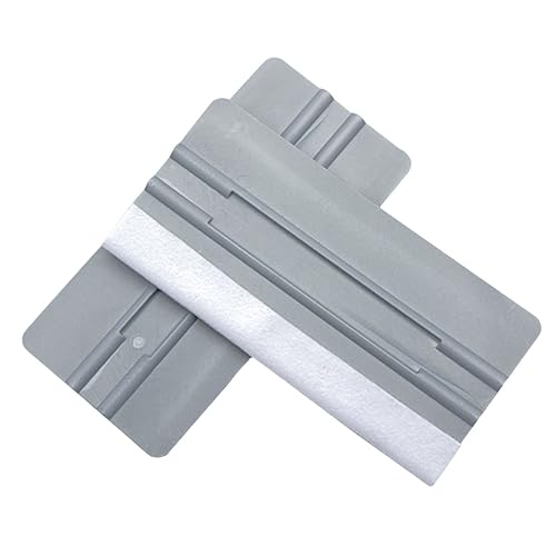 SUPVOX Flexible Car Film Tool 2pcs Plastic Squeegee Set Felt Edge for Window Film Application (Grey)
