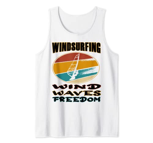 Equipo de Windsurf Wind Waves Freedom   Retro Windsurf Camiseta sin Mangas