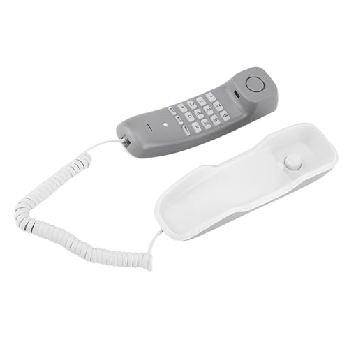 Téléphone fixe mural avec recomposition du dernier numéro et mode pause blanc