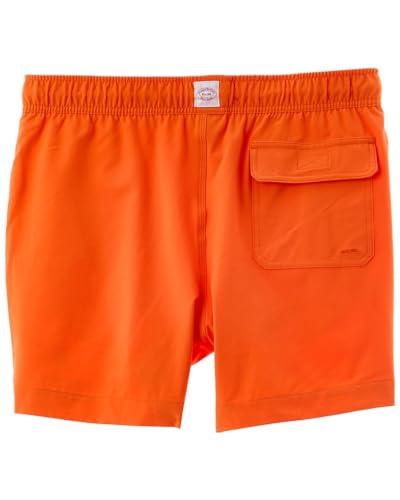 Brooks Brothers Mens Solid Swim Trunk, XL, Orange, X-Large, 197060 Orange/Blue2