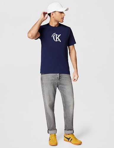 Calvin Klein Herren Ss 30S Whsl Ckj 2Tone Ck Lv14Re829G Graphic Tees, Purple (Maritime Blue), M 6