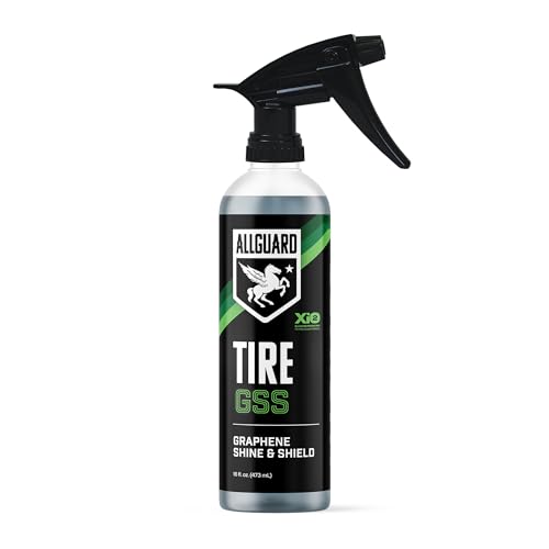 AllGuard Tire GSS – XiO2™ Tire Shine Spray with Graphene Forms Tri-Molecular Bond to Rubber – Water-Resistant, Long-Lasting Protection – Satin Black Finish – Easy, No-Sling Application