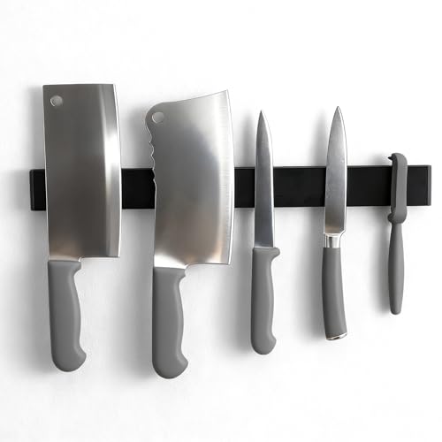 Magnetlist kniv 40 cm, magnetknivhållare i rostfritt stål, magnetisk självhäftande magnet för knivar, köksredskap, verktyg