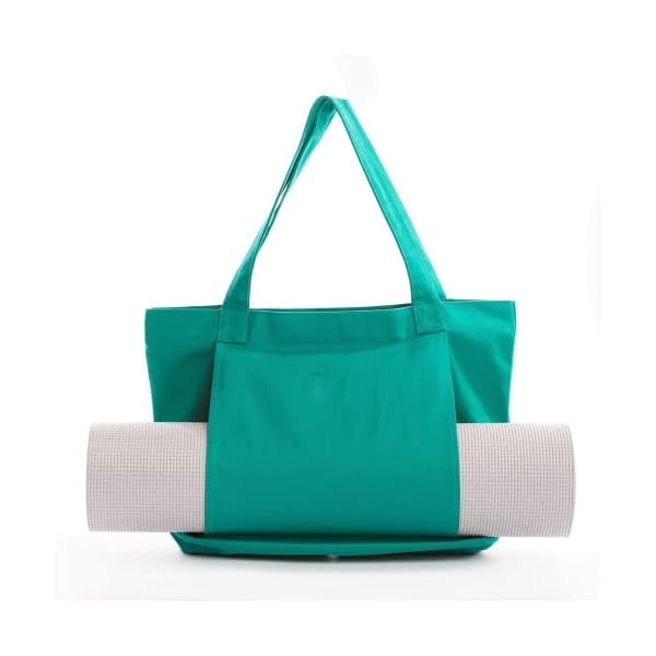 Nerien Yoga Mat Bag Large Canvas Yoga Tote Carriers Shoulder Bags Women Yoga Accessories Pocket Carryall for Gym, Yoga…