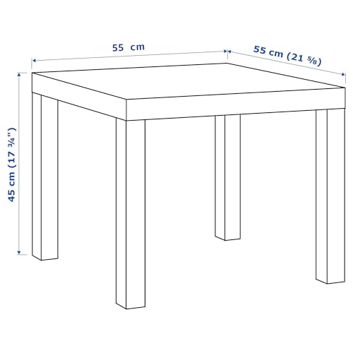 Mesa auxiliar LACK de 55x55x45 cm en efecto roble barnizado blanco para salon 4