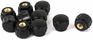 Tool parts M4 Female Thread Metal Clamping Knurled Knob Black 10pcs