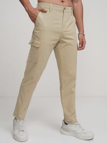 Image of Highlander Men's Tapered Fit | Cargo Trousers | Sleek & Functional | Utility Pockets | Trouser for Men | Men Trousers
