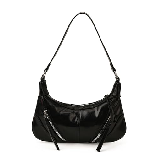 [W-LOVNEST] Fashion Shoulder Bag Modern PU Leather Underarm Purse with Tassels for Women Women Evening Purse