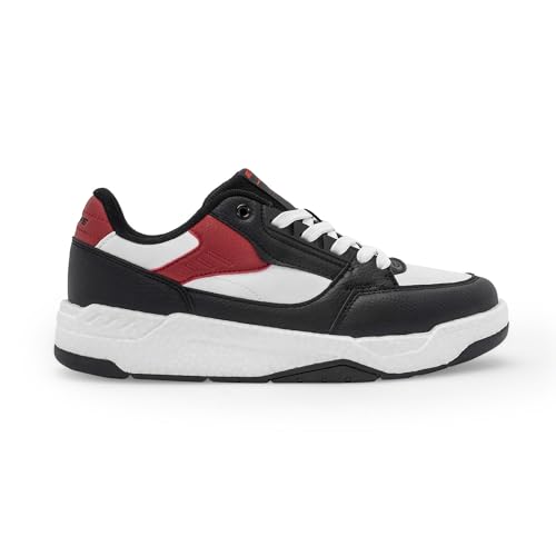 Image of Red Tape Men's Sneakers Black Red Pu Round Toe Lace-Up
