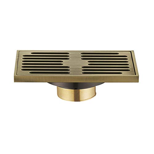 saditesdk Rectangle Linear Shower Floor Drain with Removable Cover Brass